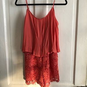 Pretty Lace and Cotton Romper - Size S